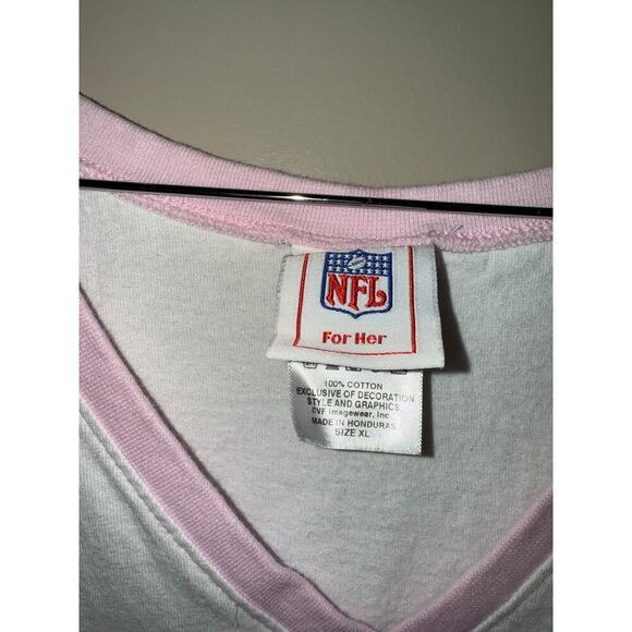 Raiders NFL for Her Size XL 100% Cotton V-neck pink Sparkle White Merch - Picture 3 of 6